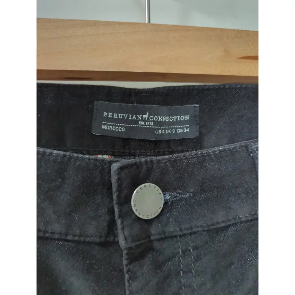 Peruvian Connection Black Velveteen Pants - Picture 4 of 5